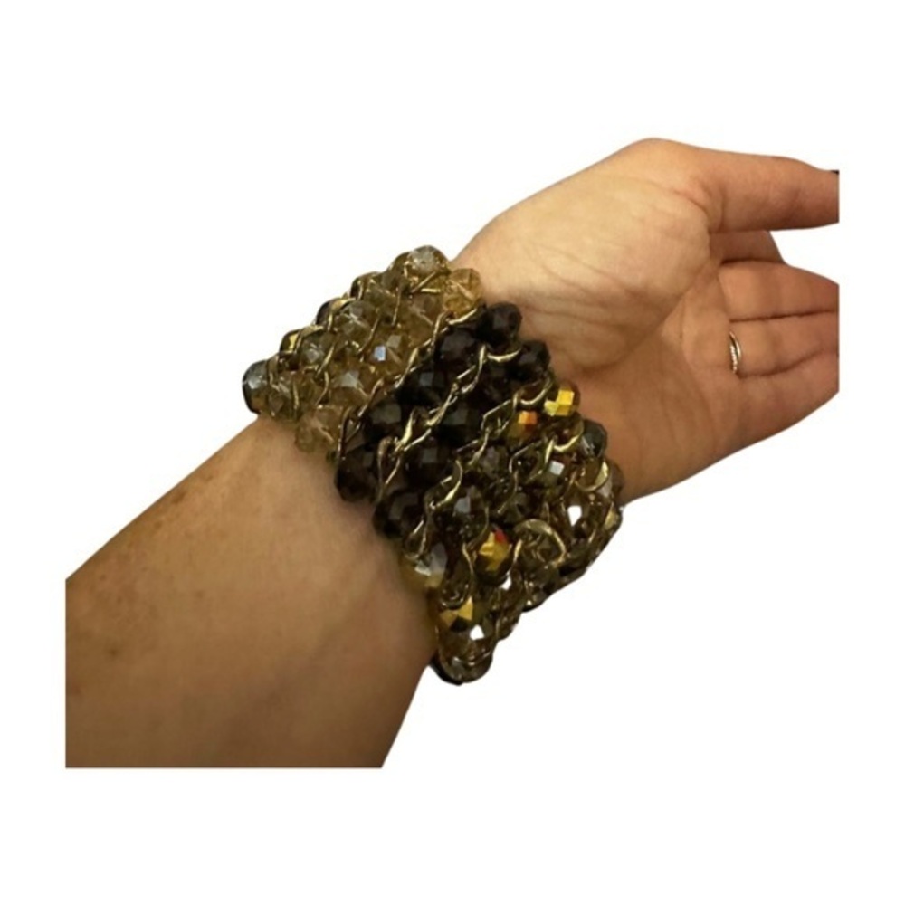 💜Cache Statement Stretch Bracelet with Crystal Elegance! Perfect Gift!💜